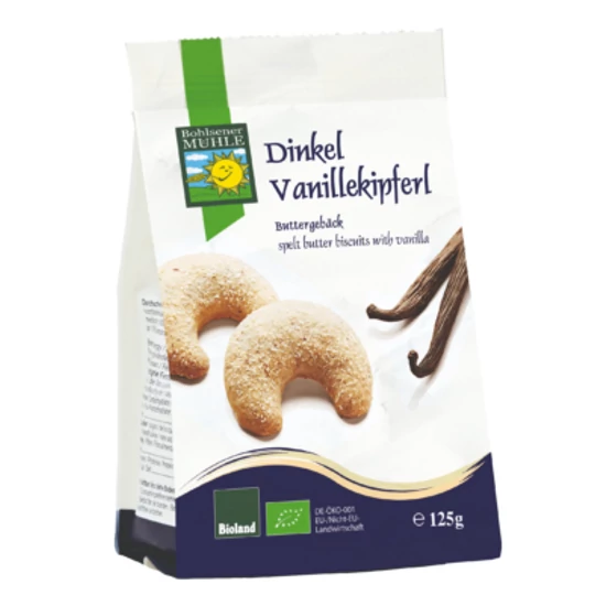 Bohlsener Mühle Tönköly vaníliás kifli - bio, vegán 125g