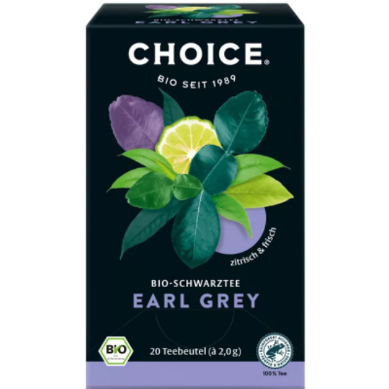 Choice Earl Grey bio fekete tea, 20 filter x 2g (40g)
