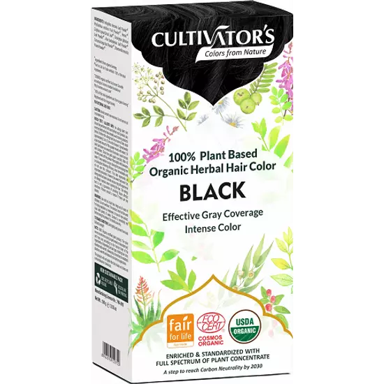  Cultivator's Bio növényi hajfesték - fekete 100g (4 x 25g)