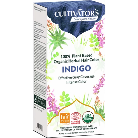  Cultivator's Bio növényi hajfesték - indigó 100g (4 x 25g)
