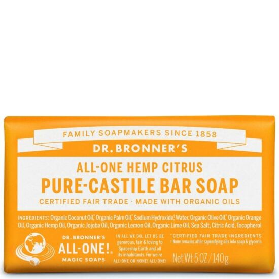 Dr. Bronner's Citrus-narancs szilárd szappan 140g