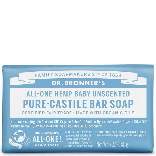 Dr. Bronner's Illatmentes lágy szilárd szappan 140g
