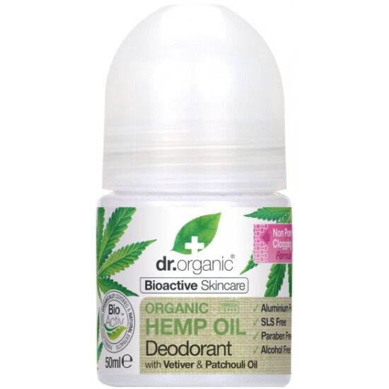 Dr. Organic Alumíniummentes golyós dezodor bioaktív kendermagolajjal 50ml