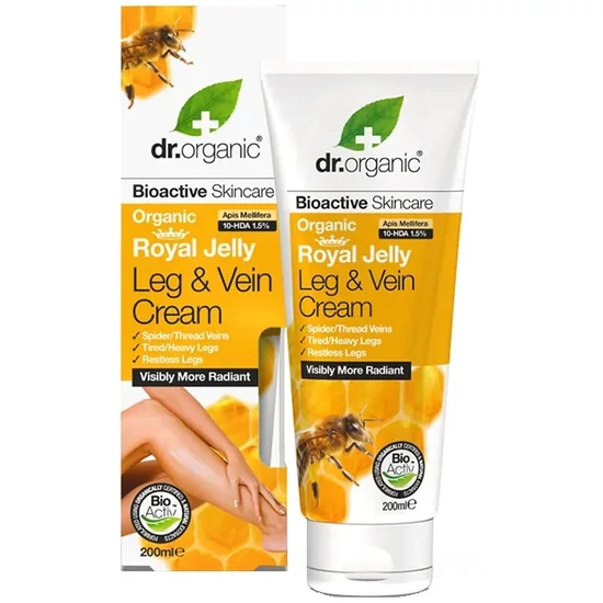 Dr. Organic Seprűvénás lábápoló krém bioaktív méhpempővel 200ml