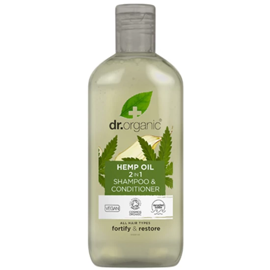 Dr. Organic Sampon és hajkondícionáló 2 az 1-ben bioaktív kendermagolajjal 265ml