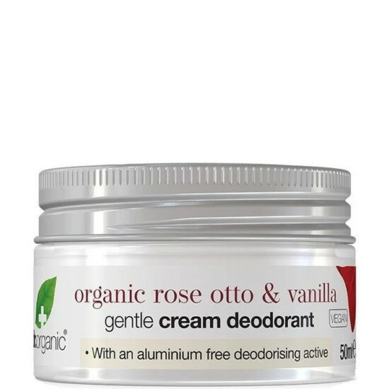 Dr. Organic Krémdezodor bio damaszkuszi rózsával és vaníliával 50ml