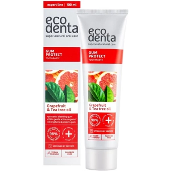 Ecodenta Fluoridmentes grapefruit ízű ínyvédő fogkrém teafaolajjal 100ml