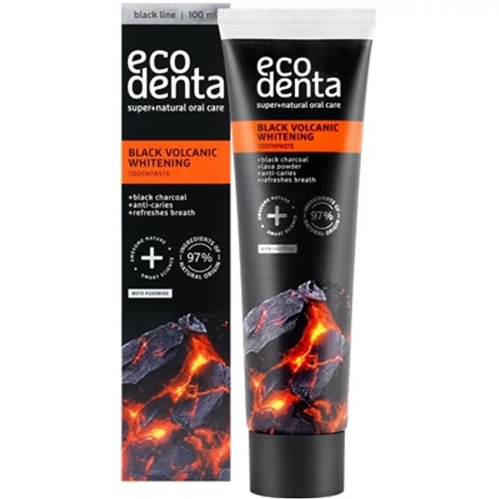 Ecodenta Fehérítő fogkrém szénnel és vulkáni ásványokkal 100ml