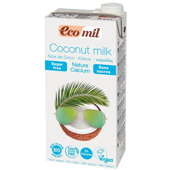 EcoMil Kókuszital hozzáadott édesitőszer nélkül - bio, gluténmentes, vegán 1L