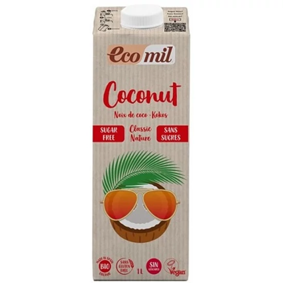 EcoMil Kókuszital hozzáadott édesítőszer nélkül Classic - bio, gluténmentes, vegán 1L