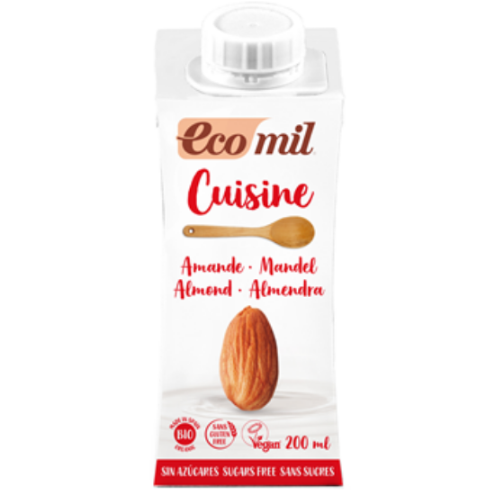 Ecomil Mandula tejszín cukormentes - bio, gluténmentes, vegán 200ml