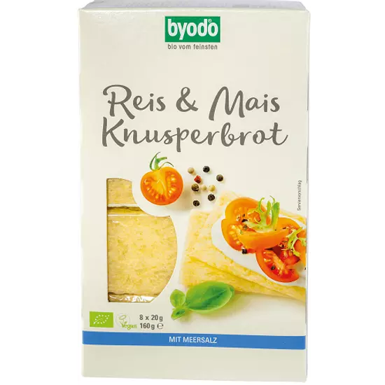Byodo Kukorica &amp; rizs kenyérlapok - bio, gluténmentes, vegán 8x20g