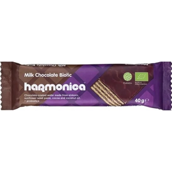 Harmonica Nápolyi tejcsokival bevonva, probiotikumokkal - bio 40g