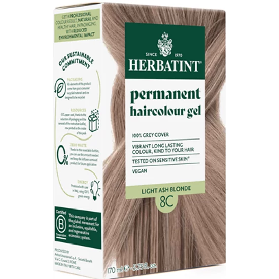 Herbatint Hajfesték - 8C Világos hamvas szőke 120ml + 50ml
