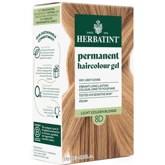 Herbatint Hajfesték - 8D Arany világos szőke 120ml + 50ml