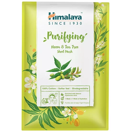 Himalaya Arctisztító textilmaszk nim növénnyel és teafával 30ml