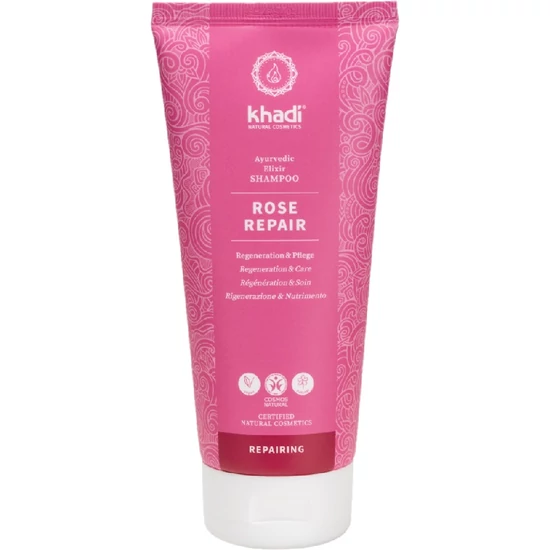 Khadi Rose Repair sampon ayurvédikus elixírrel 200ml