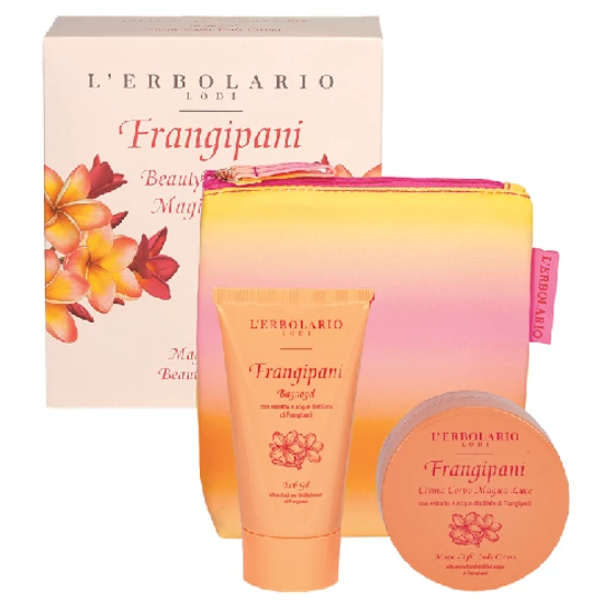 L'Erbolario Frangipáni Varázslatos fény utazószett 75ml+75ml