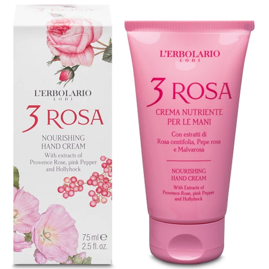 L'Erbolario 3 Rózsa illatú kézkrém 75ml