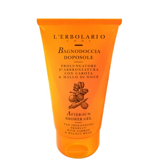 L'Erbolario Napozás utáni színmegőrző tusfürdő sárgarépával és dióval - Utazó méret 75ml