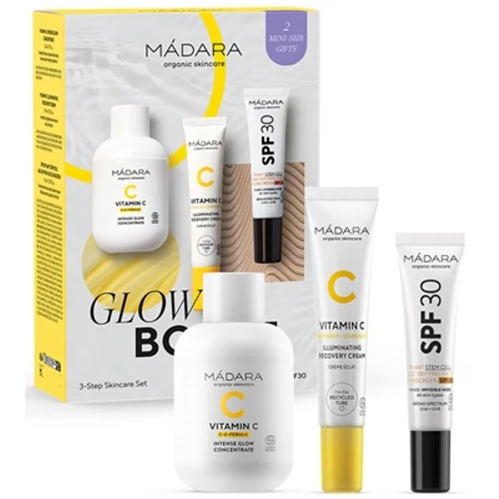 Mádara GLOW BOOST 3 lépéses bőrápoló szett