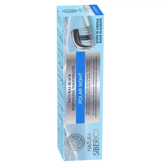 Natura Siberica Fluoridmentes natúr fekete fogkrém fehérítő hatással - Polar Night 100g