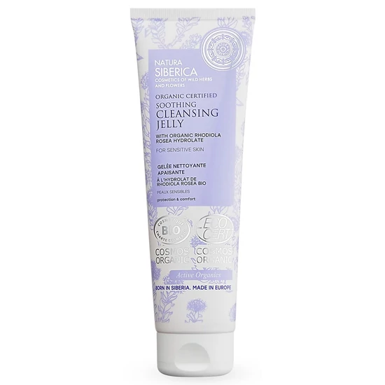 Natura Siberica Virágvízalapú nyugtató tisztító bio zselé érzékeny bőrre 140ml