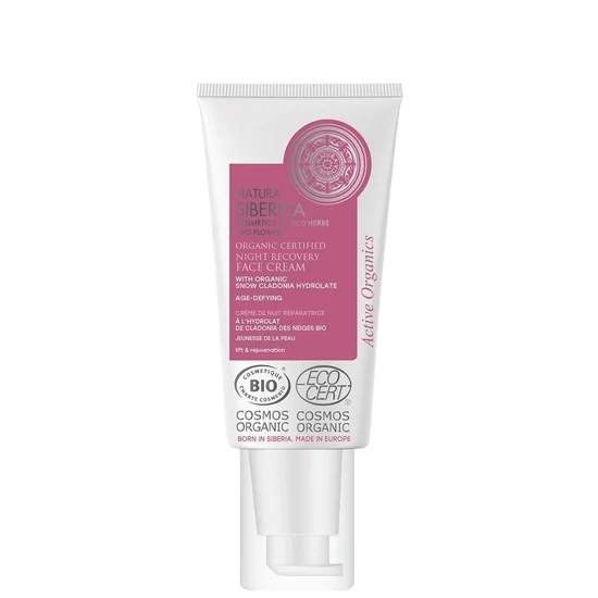 Natura Siberica Virágvízalapú Helyreállító bio éjszakai arckrém érett bőrre 50ml