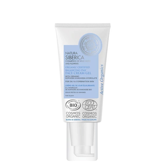 Natura Siberica Virágvízalapú Kiegyensúlyozó bio nappali arckrém-gél zsíros és vegyes bőrre 50ml