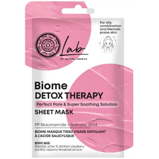 Natura Siberica Lab Biome Detox Therapy Fátyolmaszk - niacinamid + szalicilsav 25g