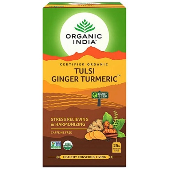 Organic India Bio Tulsi filteres tea - Kurkuma-Gyömbér 25 filter