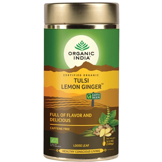 Organic India Bio Tulsi szálas tea - Citrom Gyömbér 100g