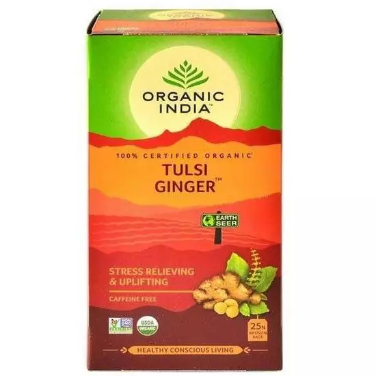 Organic India Bio Tulsi filteres tea - Gyömbér tea 25 filter