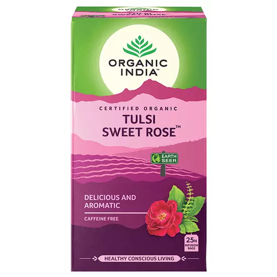 Organic India Bio Tulsi filteres tea - Édes rózsa 25 filter