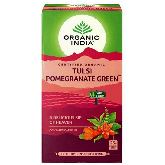 Organic India Bio Tulsi filteres tea -  Gránátalma zöld tea 18 filter