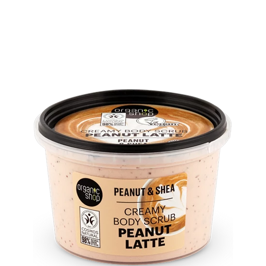 Organic Shop Testradír - &quot;Peanut Latte&quot; - mogyoró és shea vaj 250ml