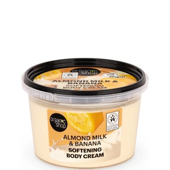 Organic Shop Testápoló krém - Puhító - mandulatej és banán 250ml