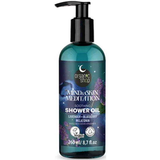 Organic Shop Alvást elősegítő, nyugtató tusolóolaj levendulával, áfonyával és melatoninnal 260ml