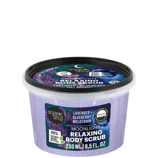 Organic Shop Alvást elősegítő, relaxáló testradír levendulával, áfonyával és melatoninnal 250ml