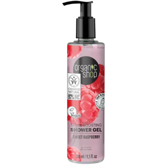 Organic Shop Tusfürdő gél málnával - Sense Boosting 280ml