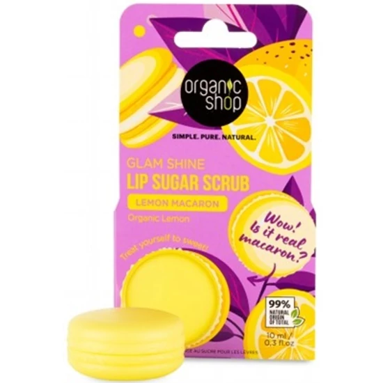 Organic Shop Cukros ajakradír - Citromos macaron - bio citrommal 10ml