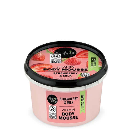 Organic Shop Testápoló Mousse - eper és tej 250ml