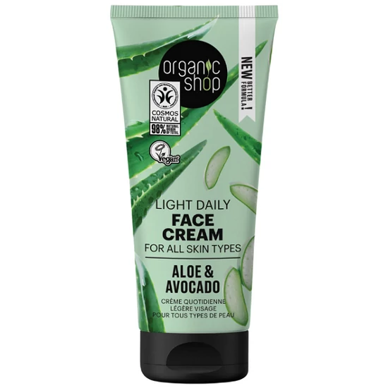 Organic Shop Könnyű arckrém aloe verával és avokádóval 50ml