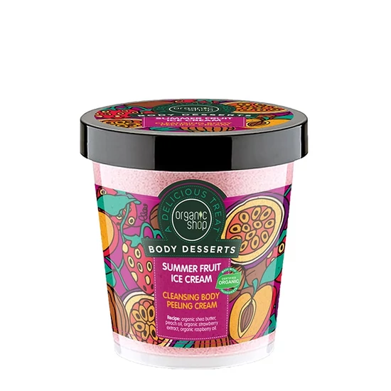 Organic Shop Tisztító testpeeling nyári gyümölcsös jégkrém 450ml