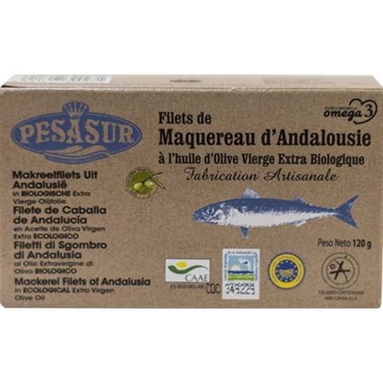 Pesasur Makréla filé extra szűz olívaolajban - bio 120g