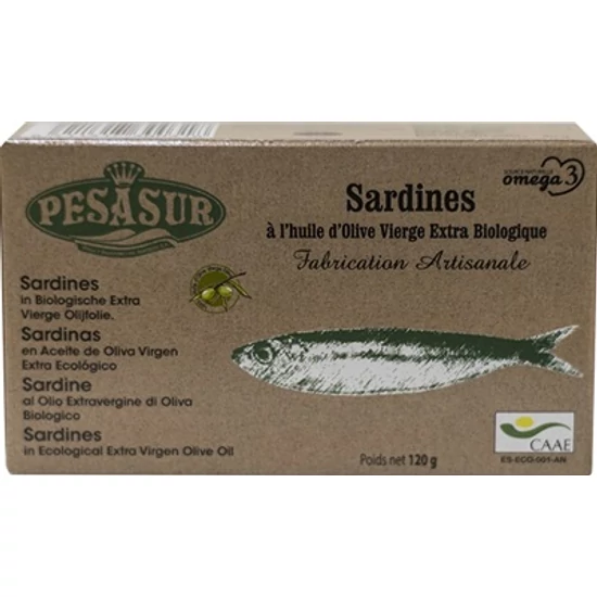 Pesasur Szardínia filé extra szűz olívaolajban - bio 120g