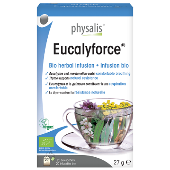 Physalis Bio Gyógynövényes tea - Eucalyforce - Tiszta lélegzet, 20 filter x 1,35g (27g)
