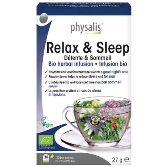 Physalis Bio Gyógynövényes tea - Relax &amp; Sleep - Lefekvés előtti, 20 filter x 1,35g (27g)