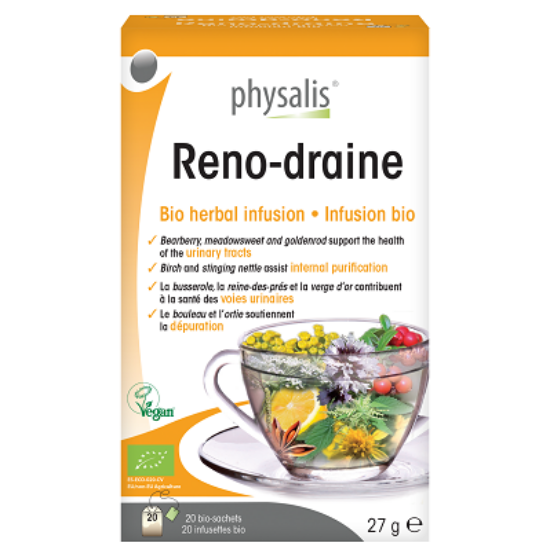 Physalis Bio Herbal Infusion - Reno-draine - Egészséges húgyutak tea, 20 filter x 1,35g (27g)