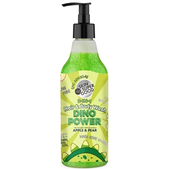 Skin Super Good Dino Power - 2 az 1-ben sampon és tusfürdő almával és körtével 500ml